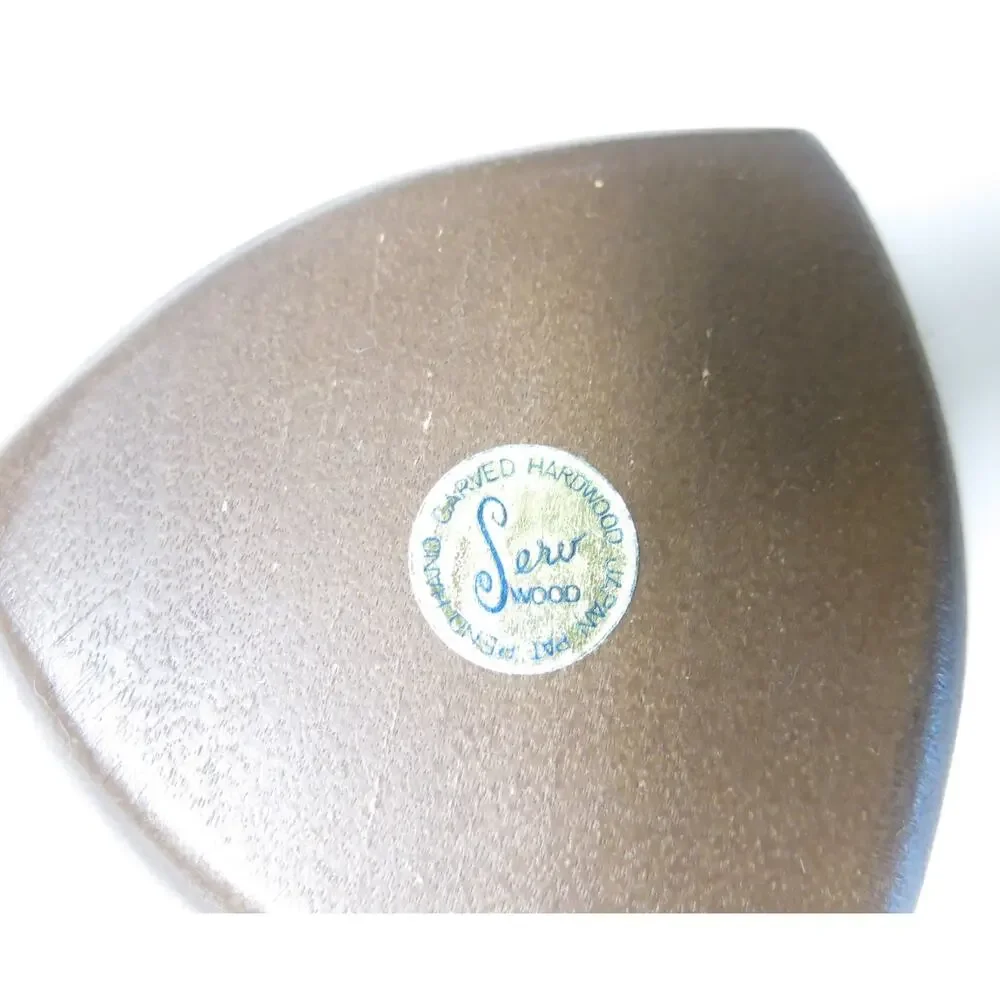 Vintage Coaster Set Wood Cork Mid Century Modern Japan Serv Wood Hand Carved